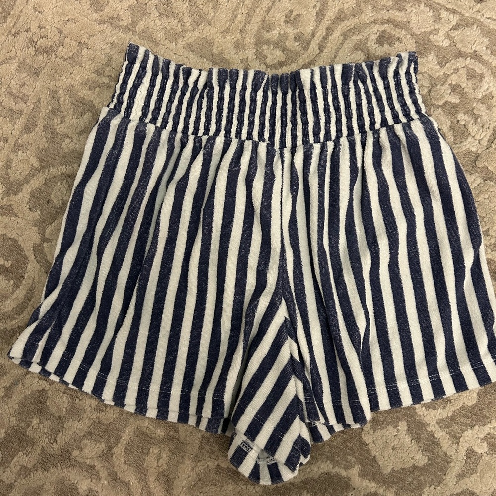 Crewcuts Striped Navy and White Towel Shorts